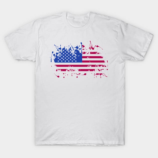 USA flag T-Shirt by SunnyOak